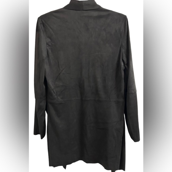 MAX STUDIO LONDON Faux Suede Open Front Waterfall Cardigan/Jacket Black M ✨NWT✨ - Picture 10 of 15